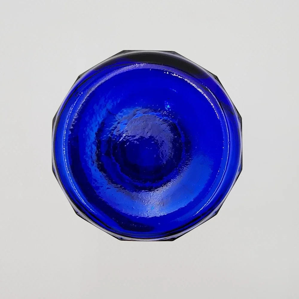 Vintage Cobalt Blue Glass Canister Jar 12 Panel Wire Bail Lid 1930–1950s USA 10